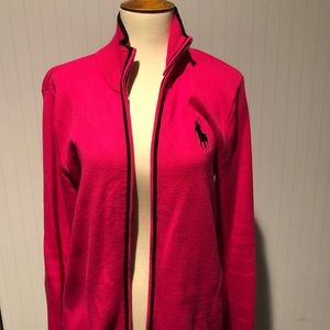 Hot Pink RL Polo Golf Full Zip Sweater